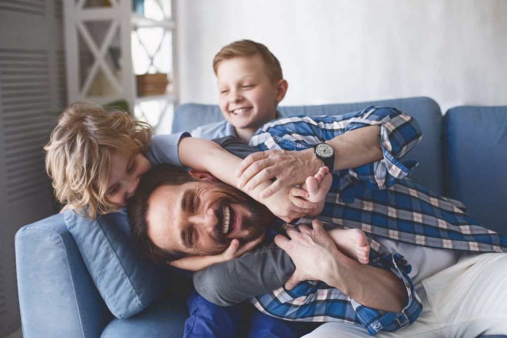 single day enjoying time with his children