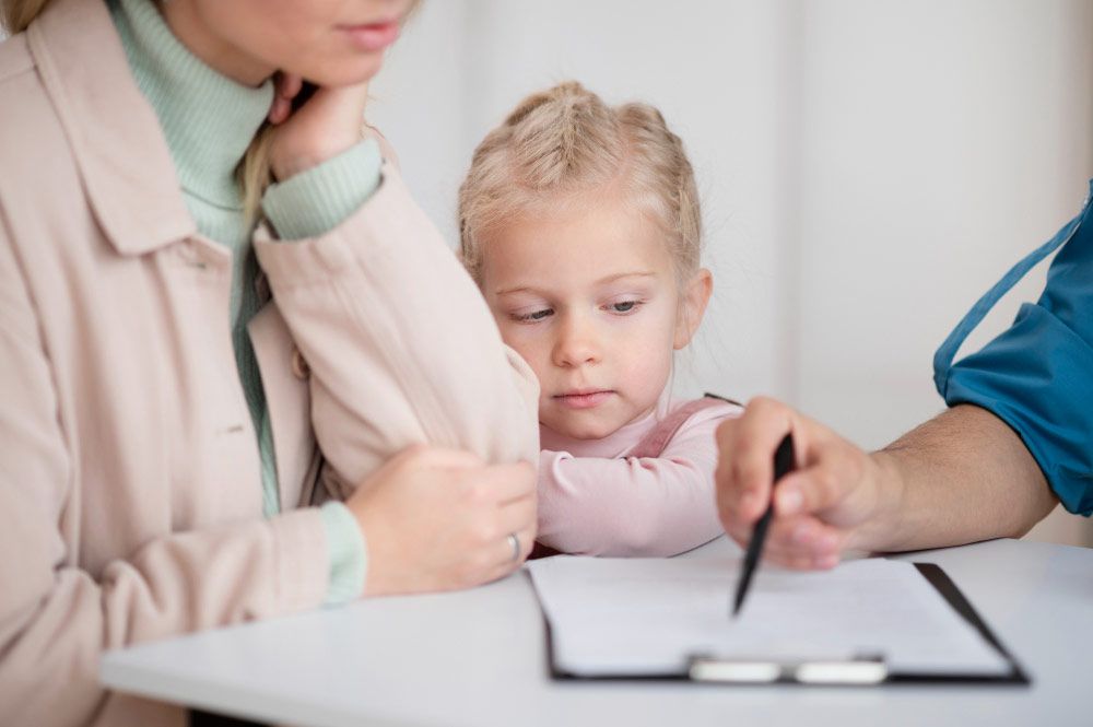 Mother and child going over custody requirements in Tennessee.