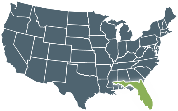 Graphic of Florida on US Map