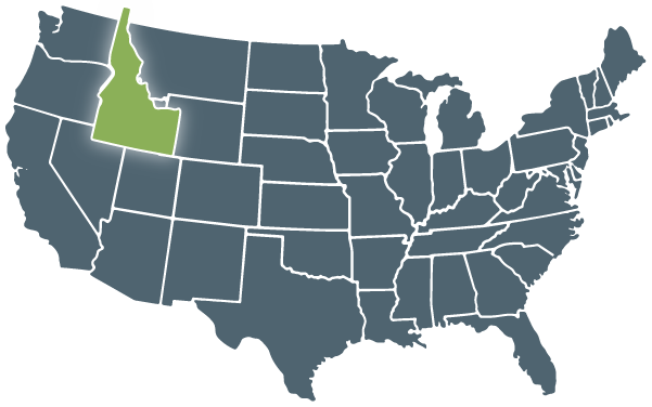 Graphic of Idaho on US Map