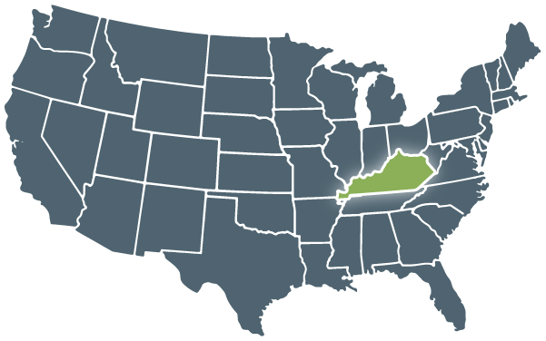 Graphic of Kentucky on US Map