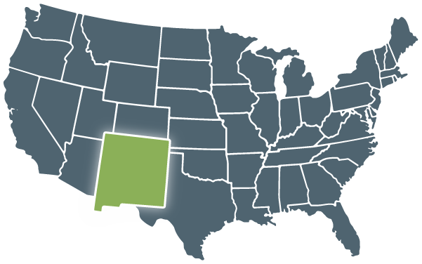Graphic of New Mexico on US Map