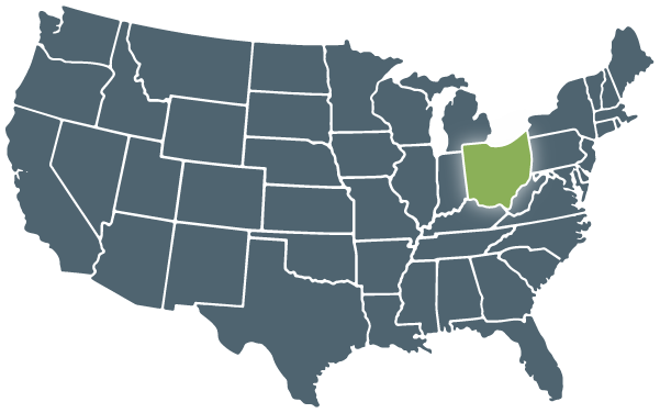 Graphic of Ohio on US Map