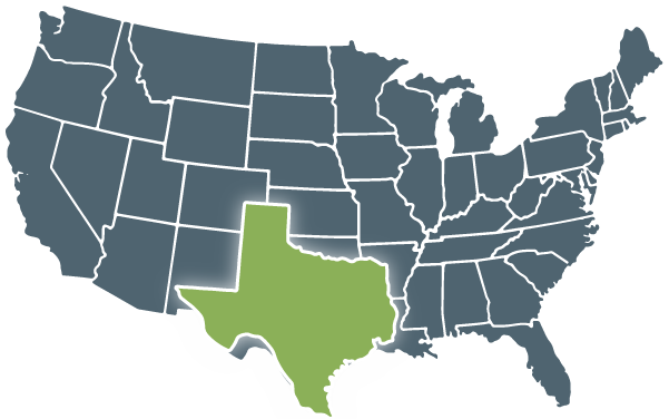 Graphic of Texas on US Map