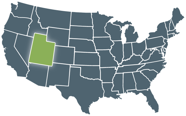 Graphic of Utah on US Map