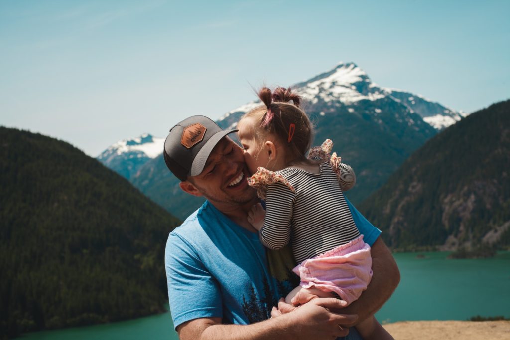 Father and Daughter on Mountain