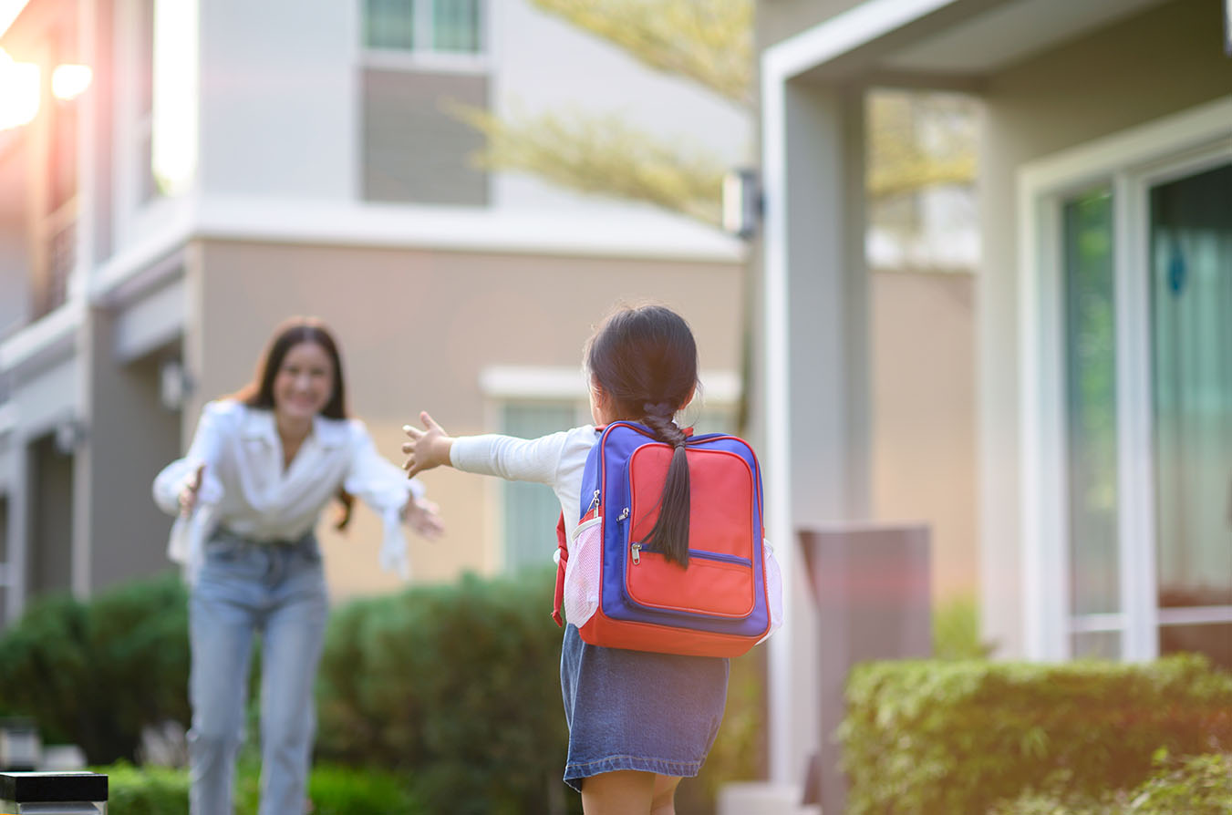 A mother welcomes her daughter home